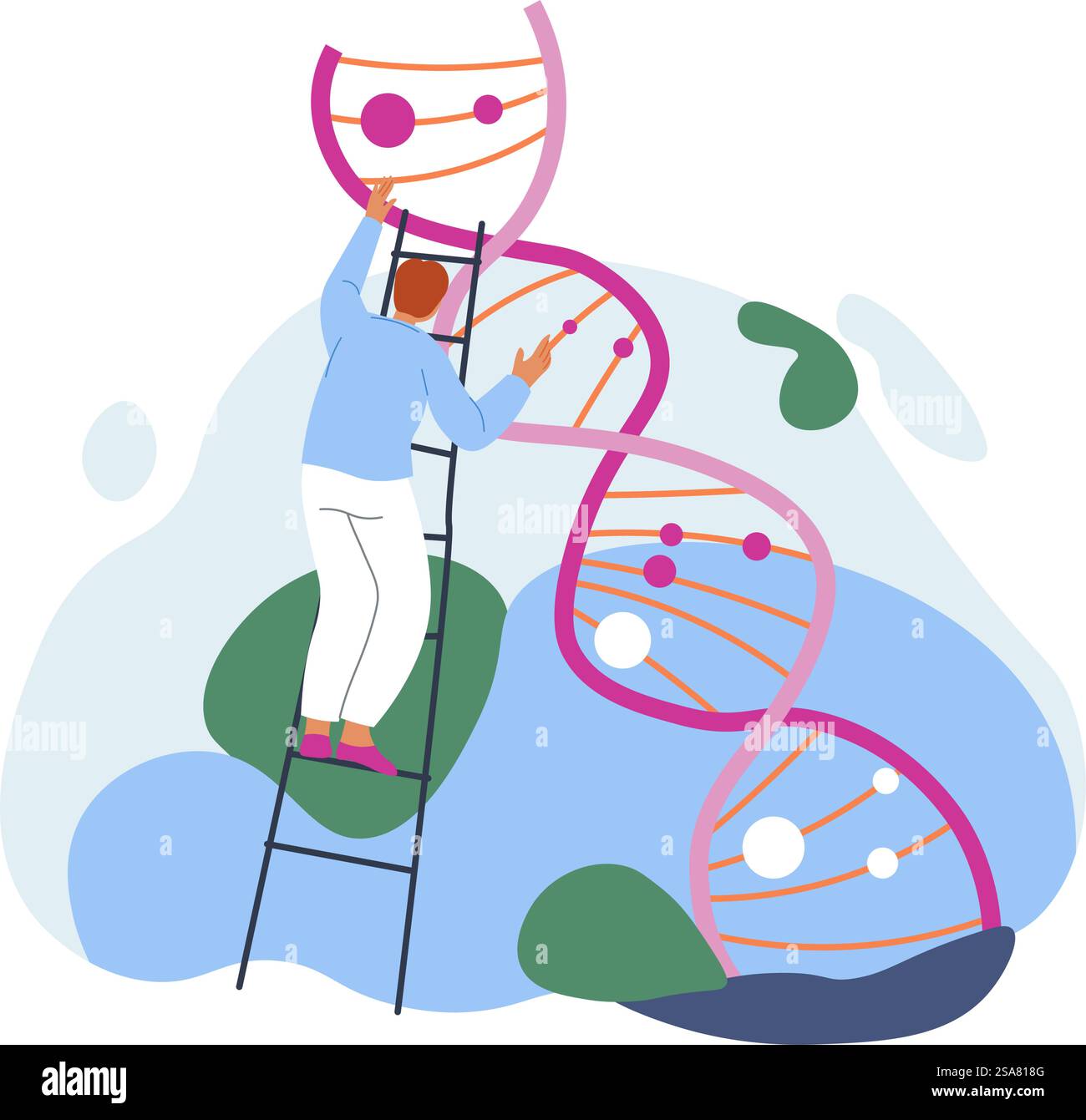 Processus et procédures agricoles en laboratoire, clonage et croissance de modification de la végétation et de la flore. Spécialiste des outils et instruments de modification. Vecteur dans l'illustration de style plat. Clonage de plantes, processus agricole en laboratoire Illustration de Vecteur