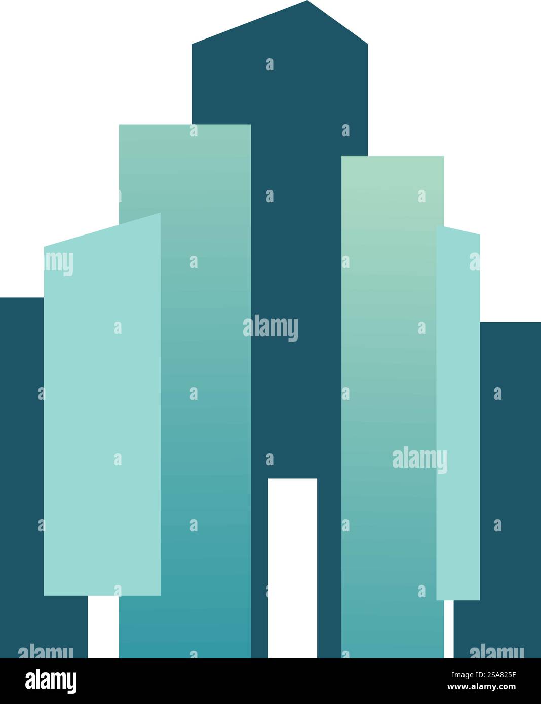 Immeuble moderne, propriété immobilière avec bâtiments et architecture de construction. Maisons et gratte-ciel pour les gens, centre-ville avec bureaux et centres d'affaires. Vecteur dans le style plat. Propriété et immobilier, immeuble moderne Illustration de Vecteur