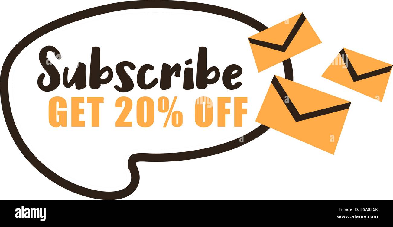 Ne manquez pas votre chance d'obtenir des produits de qualité à un prix incroyable. Grande vente en ligne avec 20% de réduction. Profitez de nouveaux achats exclusifs et économisez votre budget. Livraison rapide et sûre. Vecteur dans le style plat. Abonnez-vous pour obtenir vingt pour cent de rabais sur le prix, soldes Illustration de Vecteur