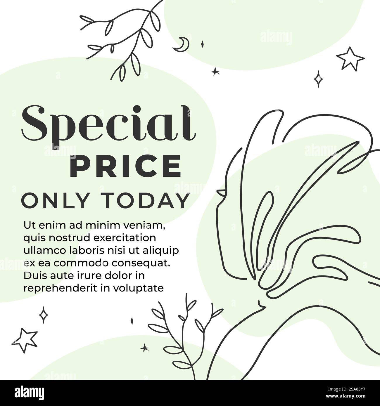 Seulement aujourd'hui prix spécial pour les services et les marchandises. Ventes et réductions pour les clients fidèles des magasins et magasins, femme en vêtements hijab. Bannière promotionnelle ou publicité. Vecteur dans les styles plats. Prix spécial dans la boutique seulement aujourd'hui, bannière promo Illustration de Vecteur