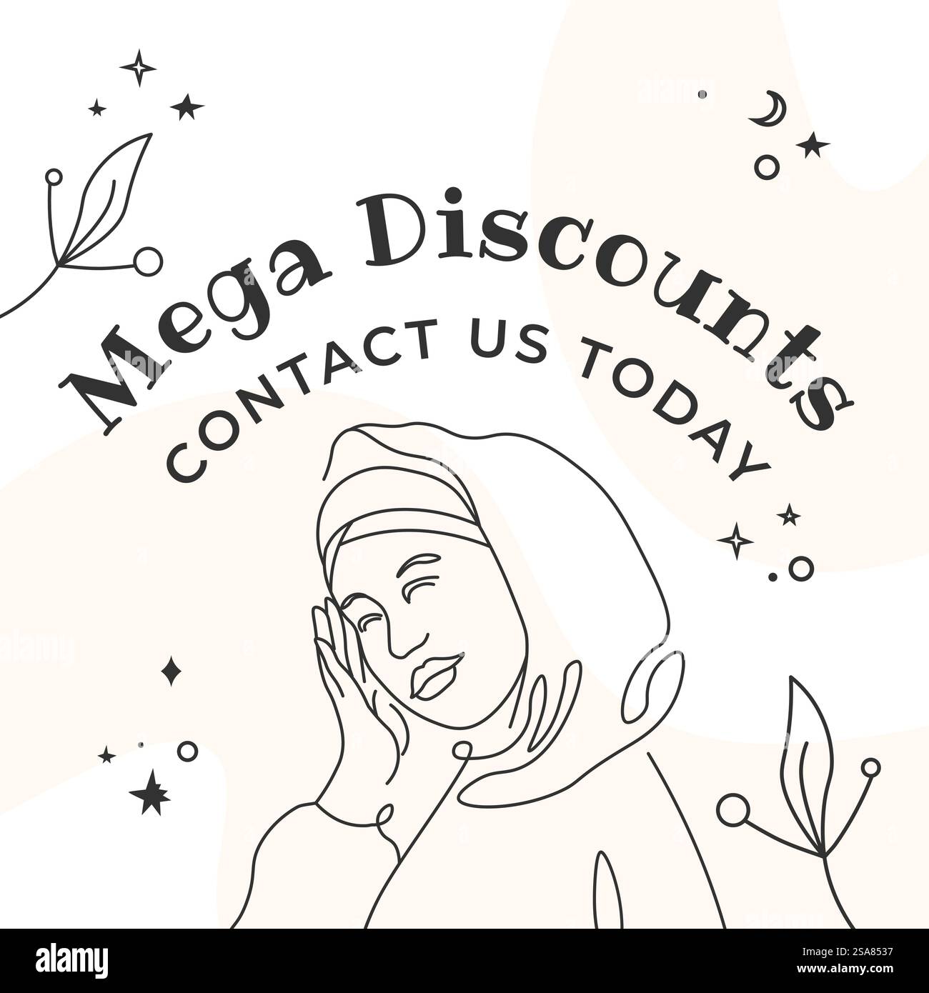 Réduction du prix des produits et des marchandises dans les magasins et les magasins. Rabais sur les vêtements pour les femmes musulmanes. Fille portant le hijab, méga ventes. Bannière promotionnelle ou publicité. Vecteur dans le style plat. Offres limitées dans le temps, réductions et réductions Illustration de Vecteur