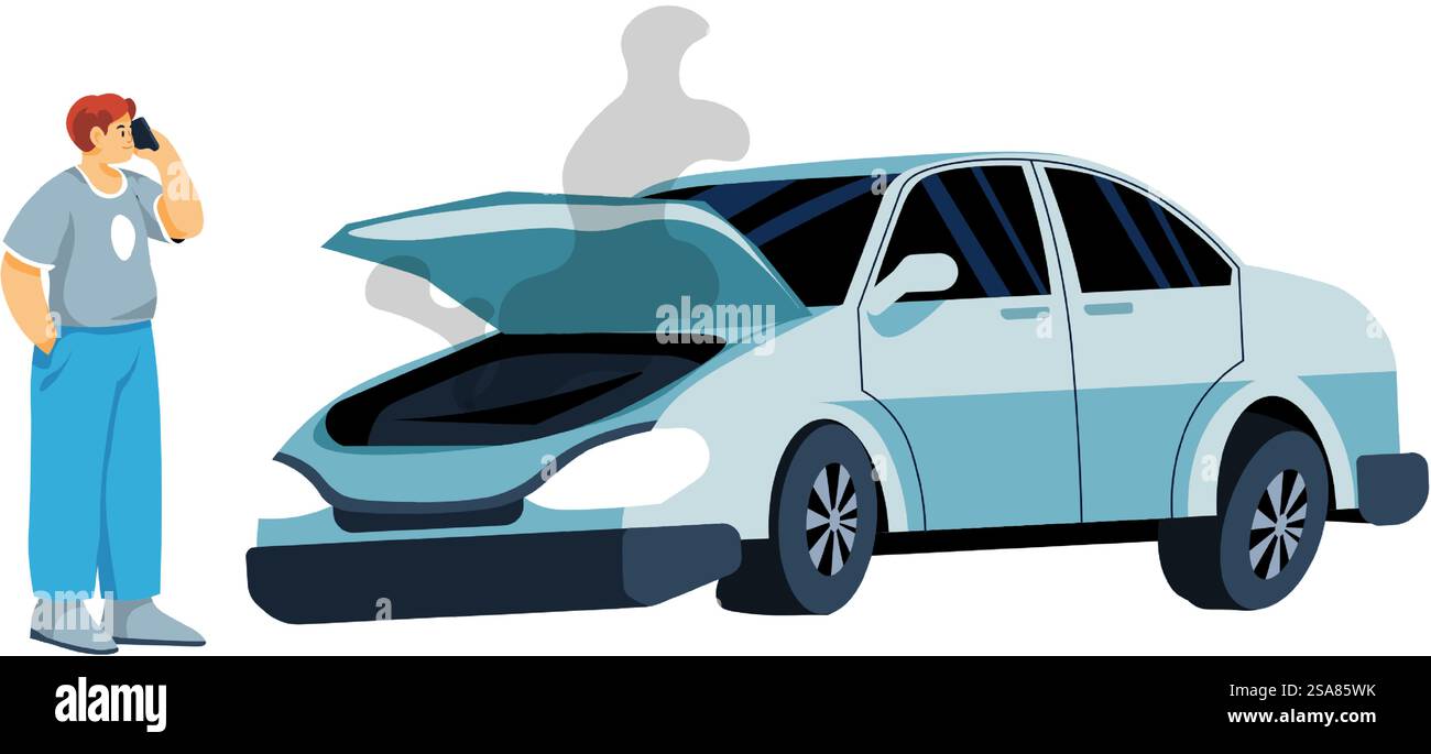 Représentation vectorielle d'un accident de voiture renversé, isolé sur fond blanc.. Vecteur d'illustration d'accident de voiture renversé Illustration de Vecteur