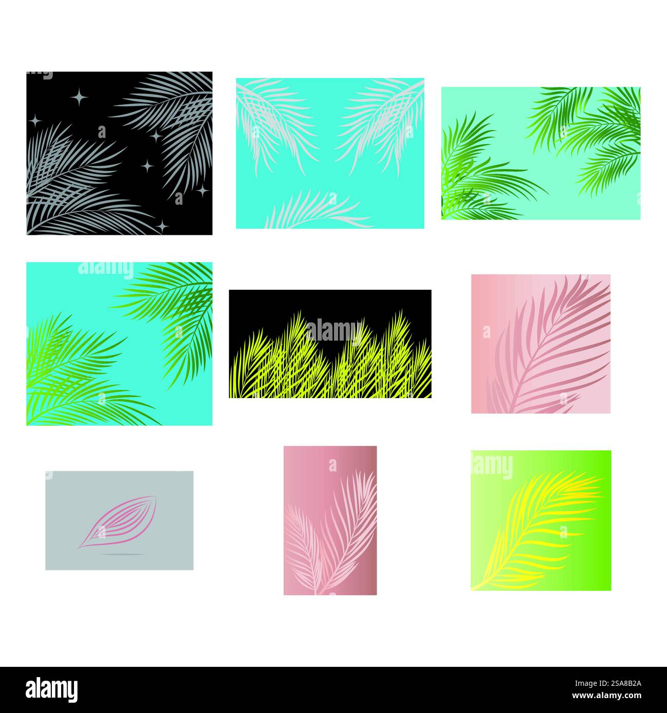 Symbole et conception de modèle vectoriel de logo de palme de feuille Illustration de Vecteur