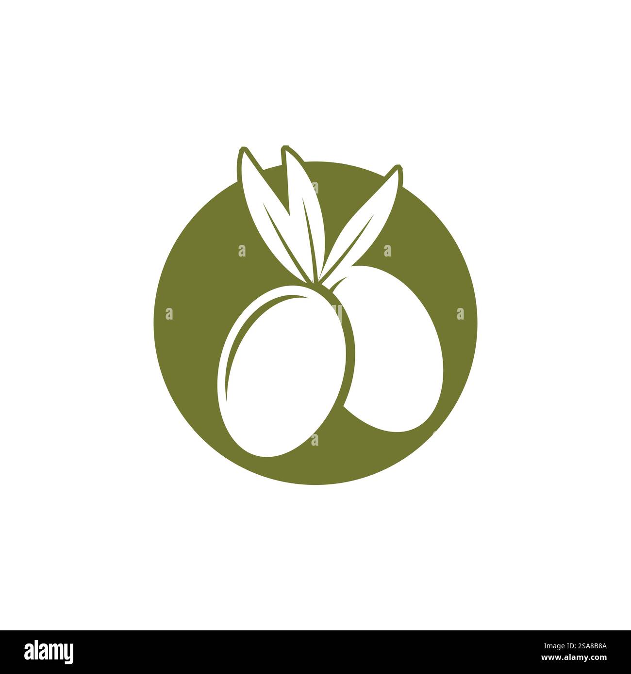 Nature de l'élément de symbole de modèle de vecteur de logo d'olive Illustration de Vecteur