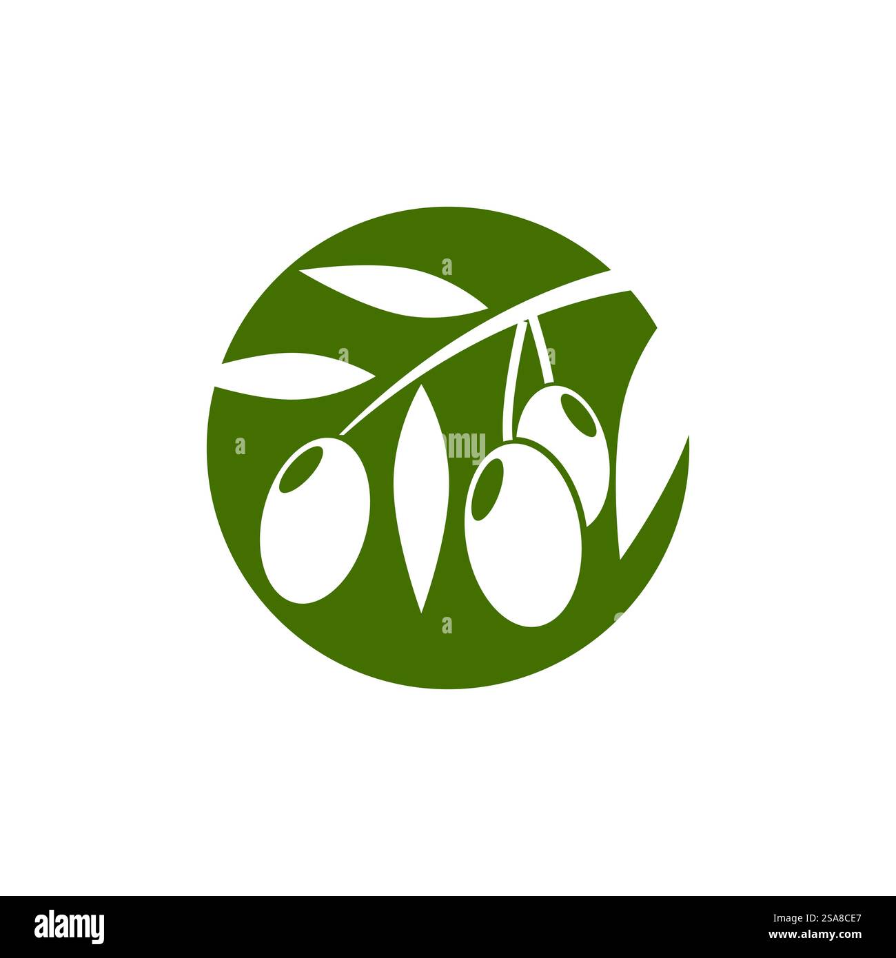 Nature de l'élément de symbole de modèle de vecteur de logo d'olive Illustration de Vecteur