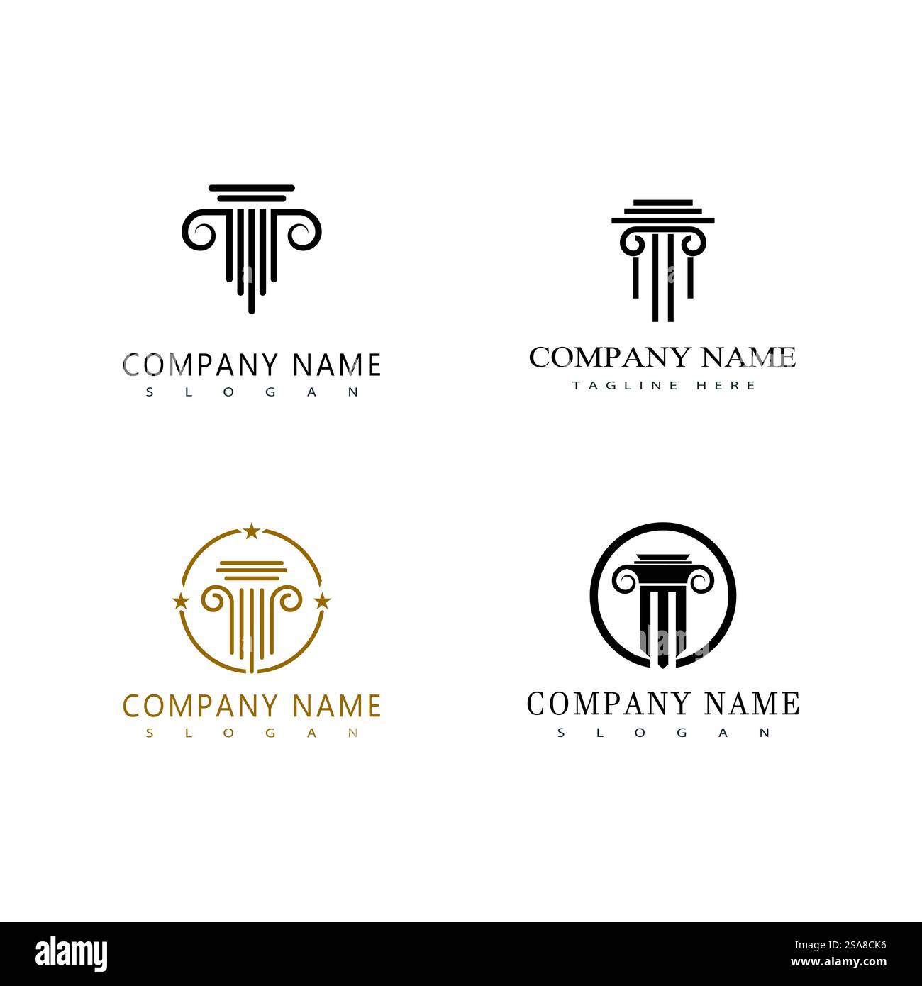 Conception d'élément de symbole de modèle de vecteur de logo de colonne Illustration de Vecteur
