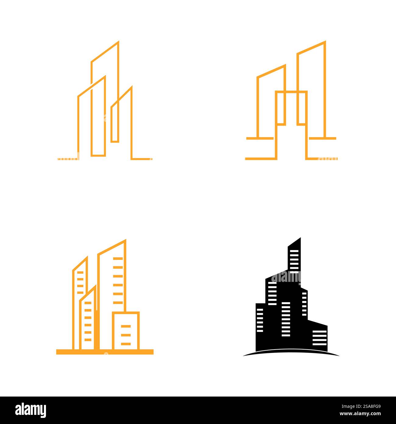 Illustration vectorielle moderne City Skyline dans un design plat Illustration de Vecteur