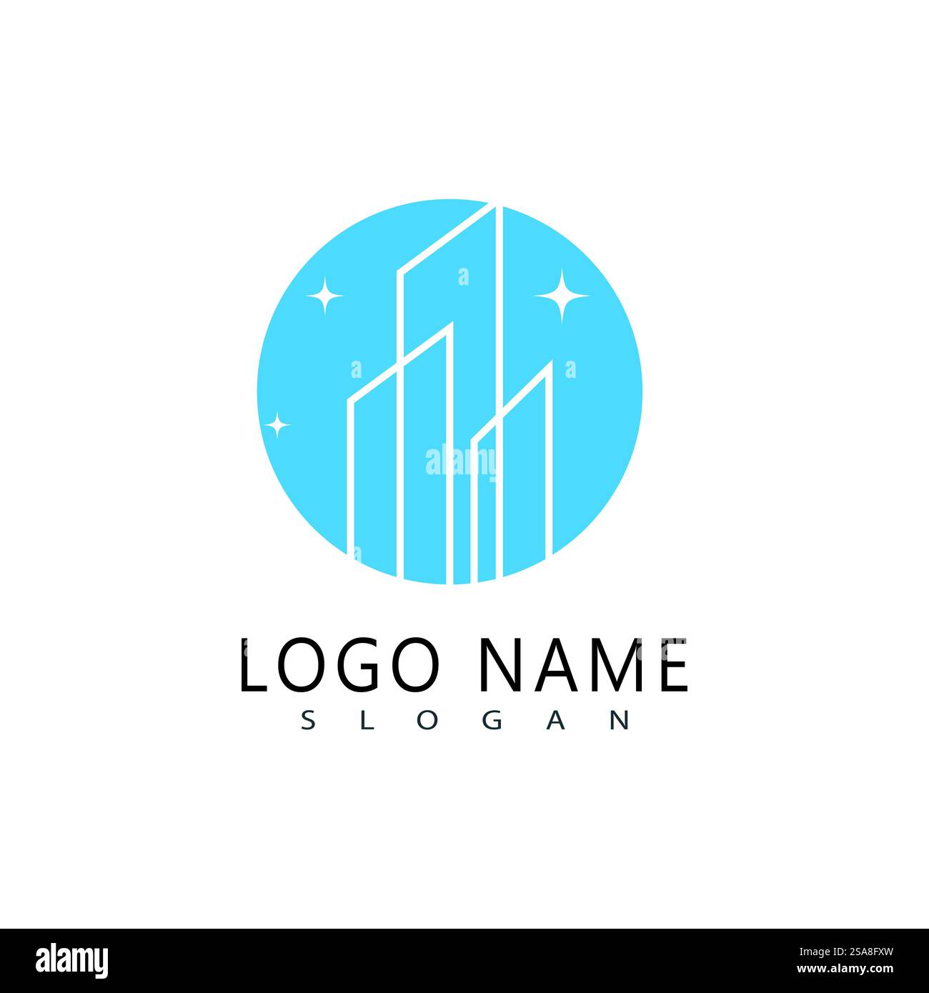 Illustration vectorielle moderne City Skyline dans un design plat Illustration de Vecteur