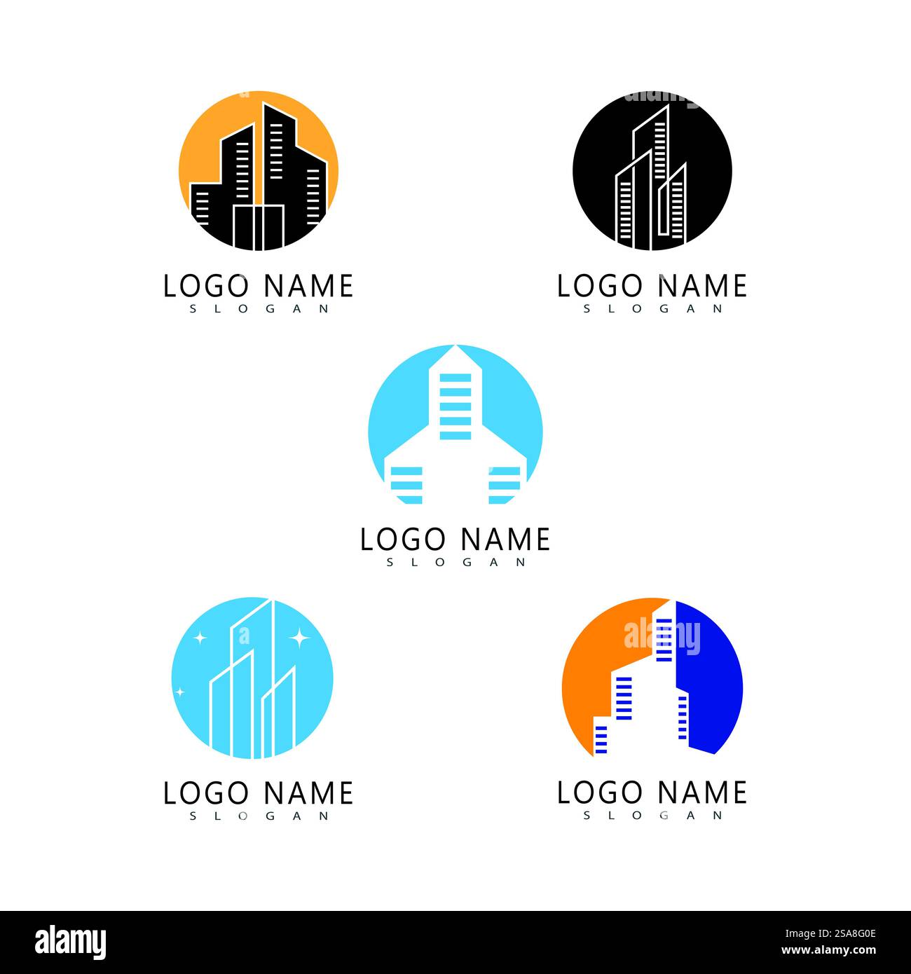 Illustration vectorielle moderne City Skyline dans un design plat Illustration de Vecteur