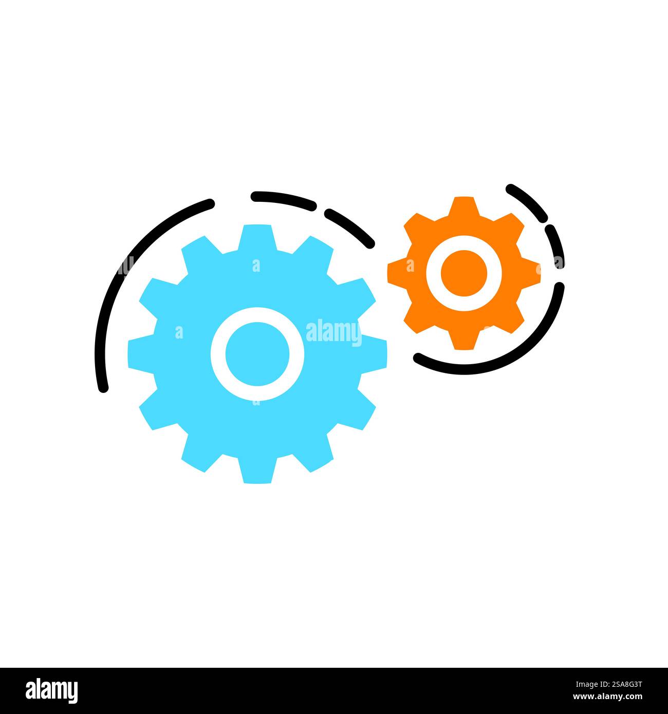 Conception de symbole de modèle vectoriel de logo Gear Illustration de Vecteur