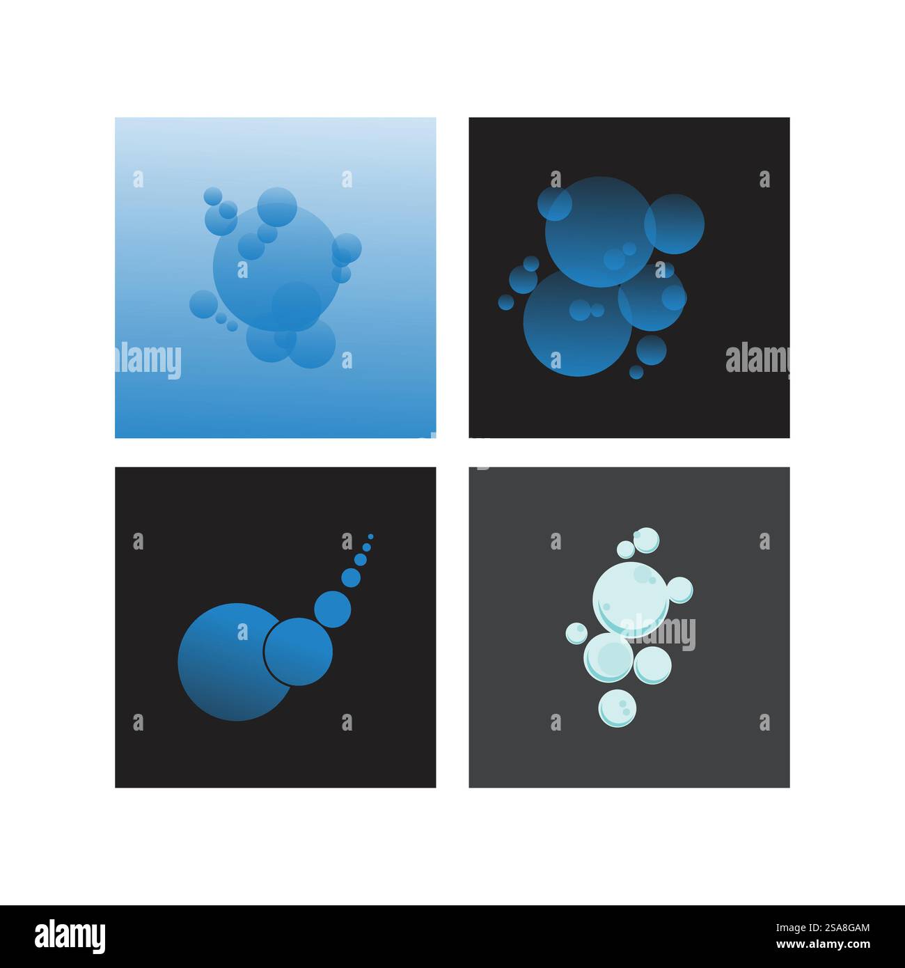 Vecteur et symbole de logo d'eau à bulles Illustration de Vecteur