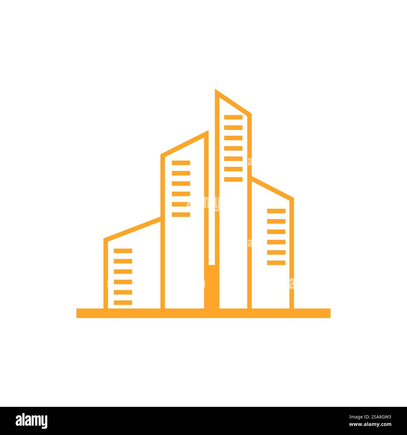 Illustration vectorielle moderne City Skyline dans un design plat Illustration de Vecteur