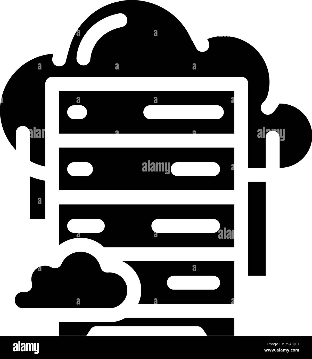 vecteur d'icône de glyphe de base de données cloud. signe de base de données cloud. illustration de symbole isolé. illustration vectorielle d'icône de glyphe de base de données cloud Illustration de Vecteur
