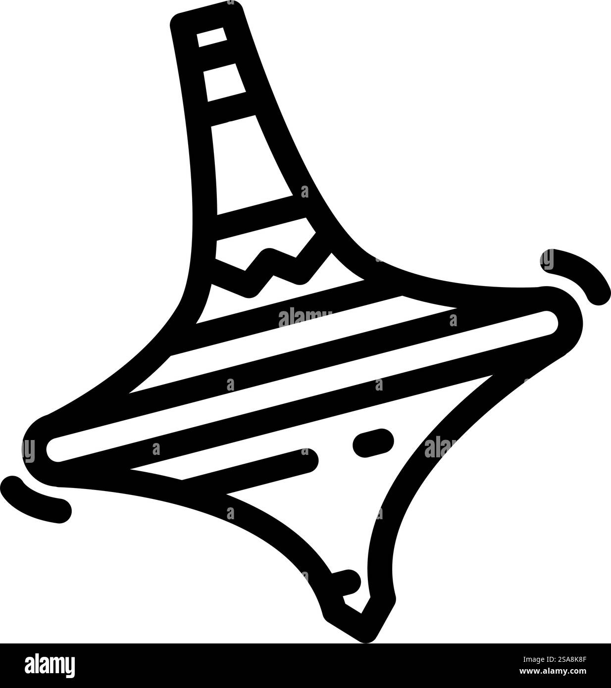 vecteur d'icône de ligne de jouet de fidget tournant haut. panneau jouet violon tournant. illustration noire du symbole de contour isolé. illustration vectorielle d'icône de ligne de jouet de fidget tournant Illustration de Vecteur