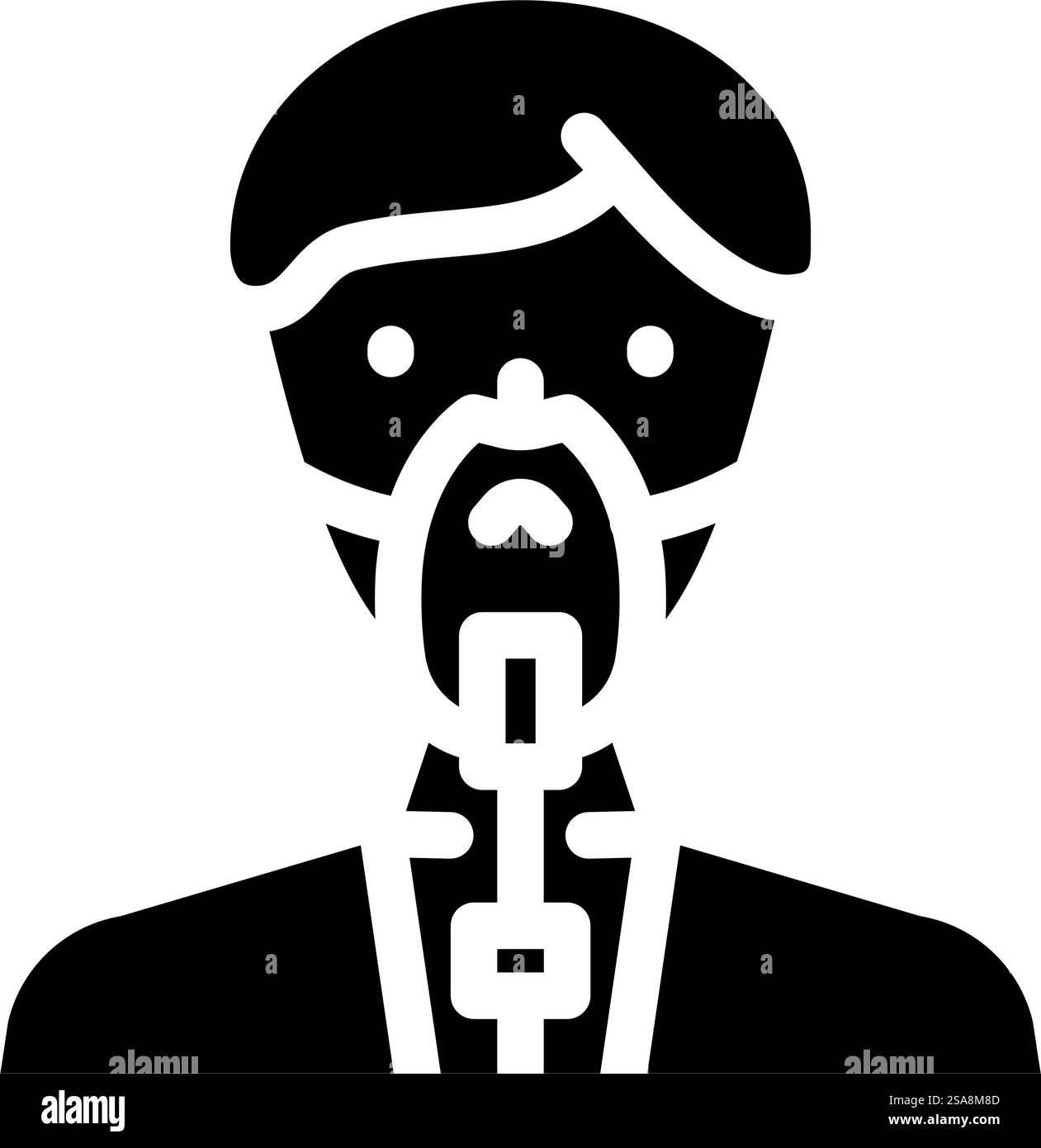 vecteur d'icône de glyphe de visage de masque à oxygène. panneau facial pour masque à oxygène. illustration de symbole isolé. illustration vectorielle d'icône de glyphe de visage de masque à oxygène Illustration de Vecteur