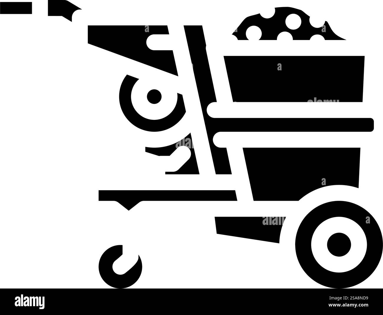 vecteur d'icône de glyphe de véhicule de construction de camion à benne basculante. panneau pour véhicule de construction de camion-benne. illustration de symbole isolé. illustration vectorielle d'icône de glyphe de véhicule de construction de camion à benne basculante Illustration de Vecteur