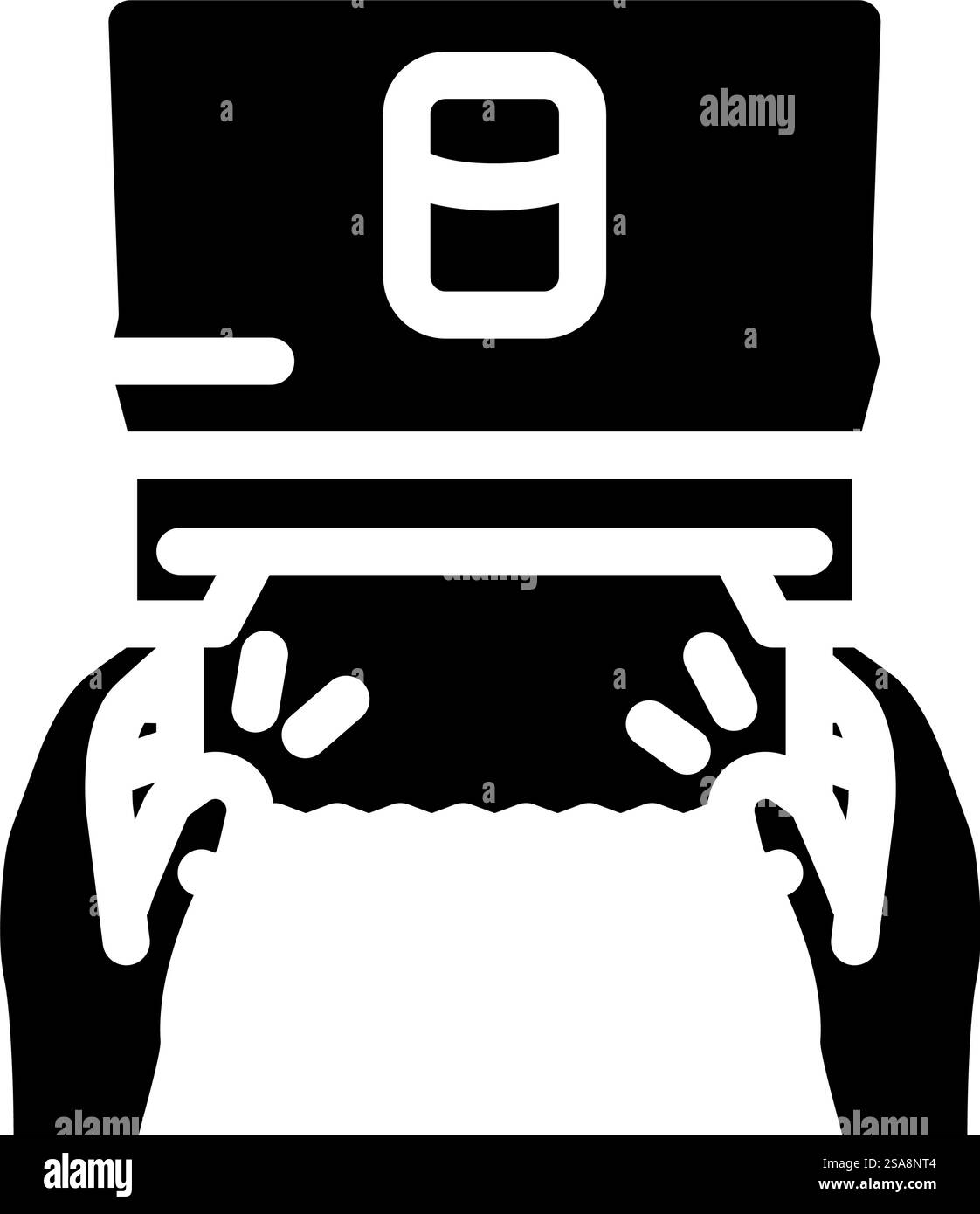 vecteur d'icône de glyphe de main de serviette de papier coupé. panneau de main de serviette coupée en papier. illustration de symbole isolé. illustration vectorielle d'icône de glyphe de main de serviette coupée en papier Illustration de Vecteur