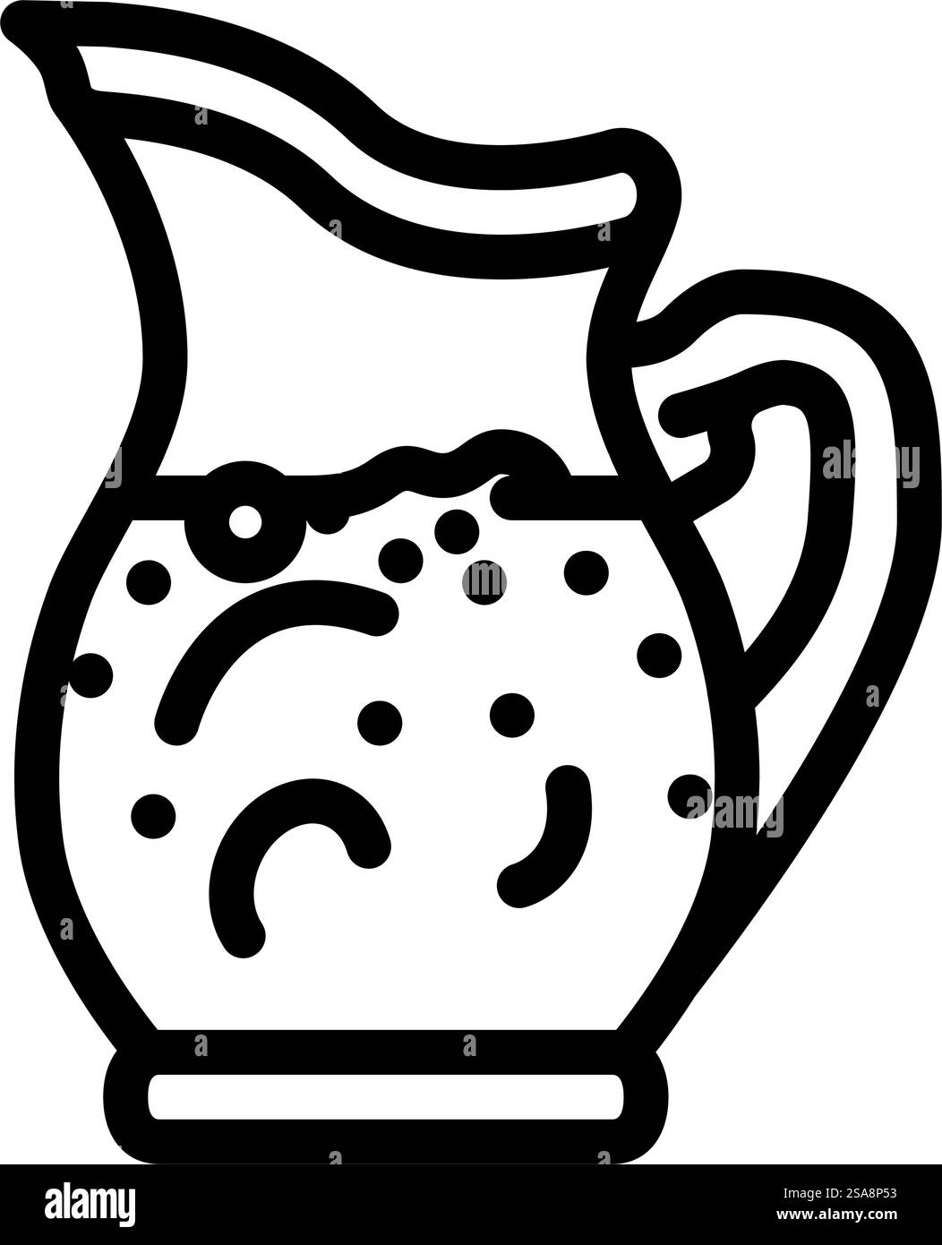 vecteur d'icône de ligne de cuisine espagnole de pichet de sangria. pichet de sangria signe de cuisine espagnole. illustration noire du symbole de contour isolé. pichet de sangria pichet espagnol illustration vectorielle d'icône de ligne de cuisine Illustration de Vecteur