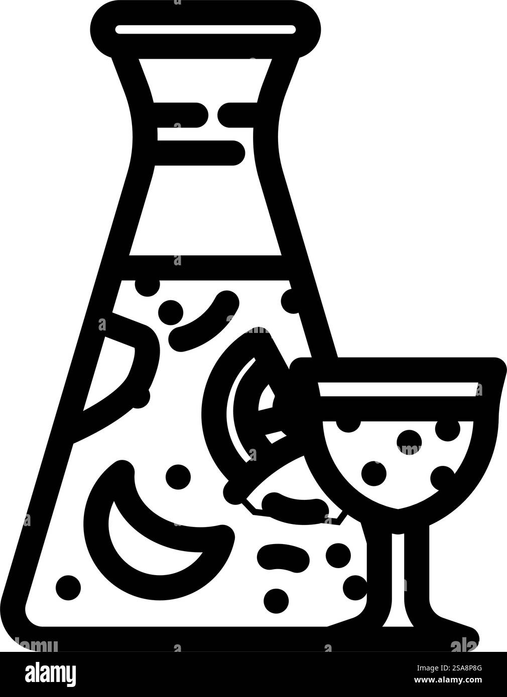 vecteur d'icône de ligne de cuisine espagnole en verre de sangria. panneau de cuisine espagnole en verre de sangria. illustration noire du symbole de contour isolé. illustration vectorielle d'icône de ligne de cuisine espagnole en verre de sangria Illustration de Vecteur