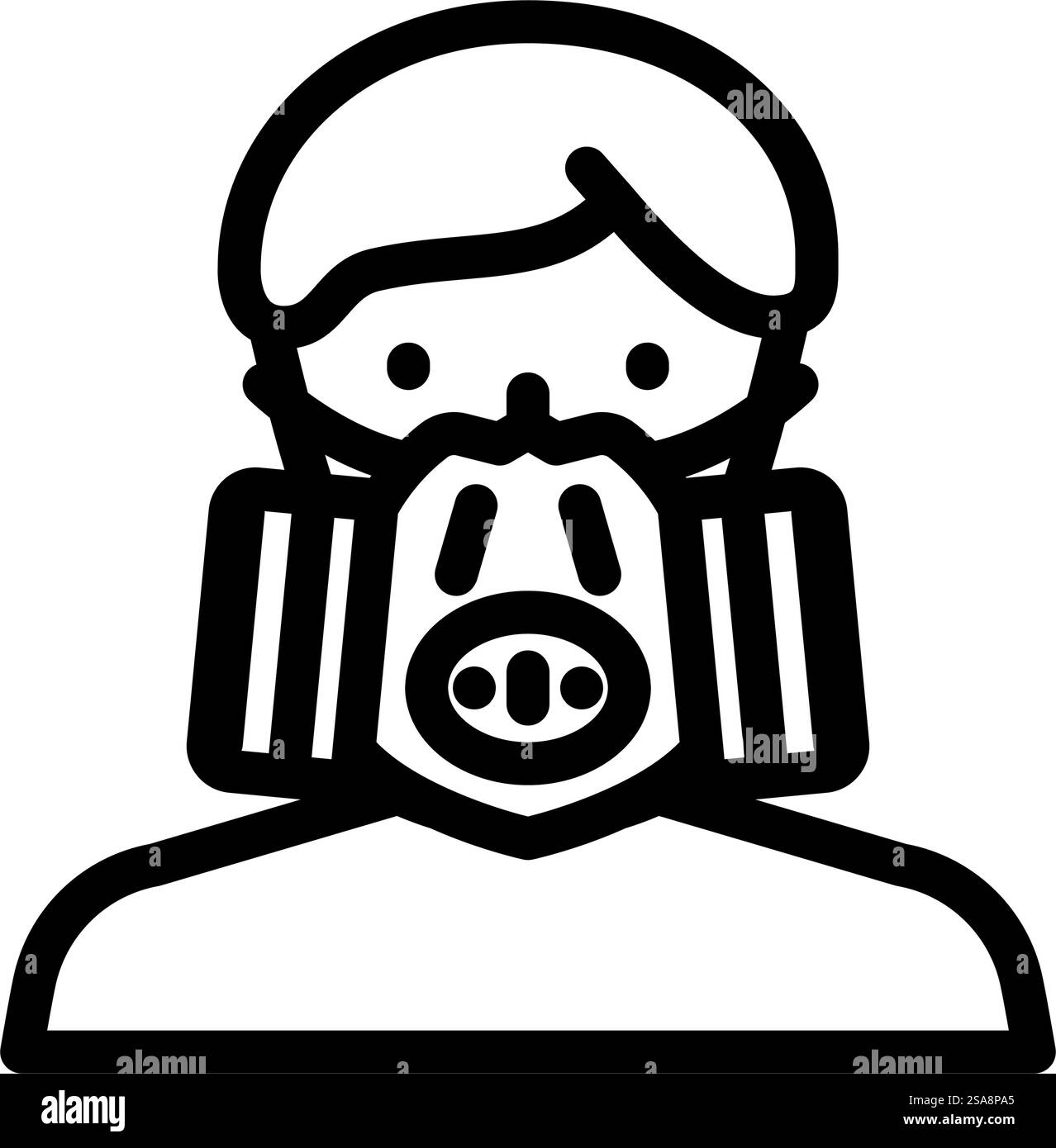 vecteur d'icône de ligne de visage de masque de pesticides. panneau facial pour masque de pesticides. illustration noire du symbole de contour isolé. illustration vectorielle d'icône de ligne de visage de masque de pesticides Illustration de Vecteur