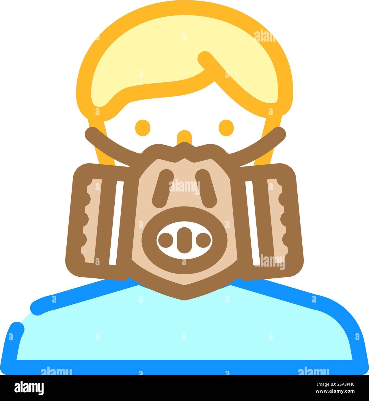 vecteur d'icône de couleur de visage de masque de pesticides. panneau facial pour masque de pesticides. illustration de symbole isolé. illustration vectorielle d'icône de couleur de visage de masque de pesticides Illustration de Vecteur