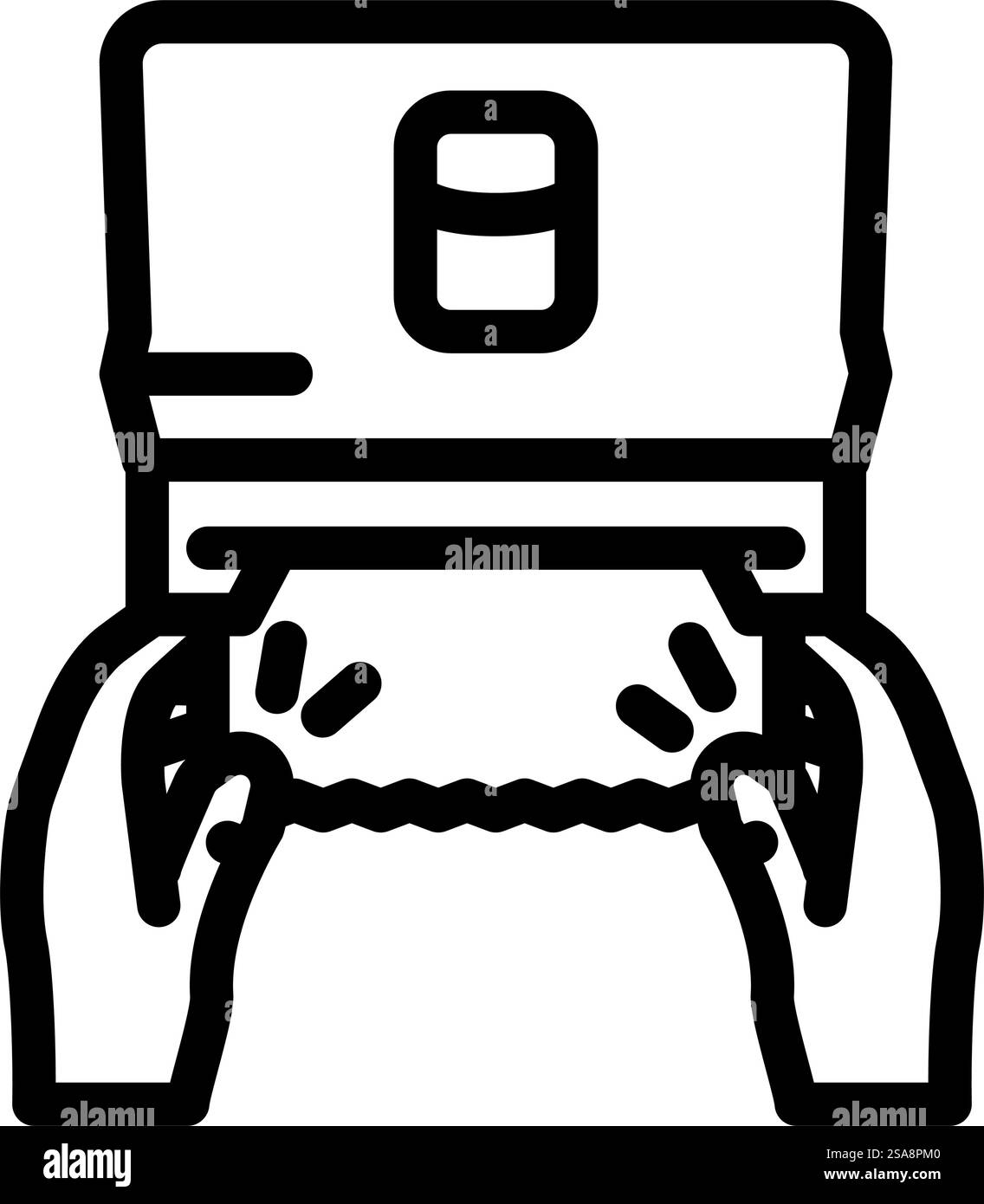 vecteur d'icône de ligne de main de serviette coupée en papier. panneau de main de serviette coupée en papier. illustration noire du symbole de contour isolé. illustration vectorielle d'icône de ligne de main de serviette coupée en papier Illustration de Vecteur