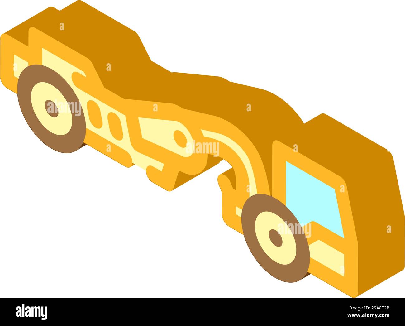 vecteur d'icône isométrique de véhicule de construction de machine de raclage. panneau pour véhicule de construction de machine de raclage. illustration de symbole isolé. illustration vectorielle d'icône isométrique de véhicule de construction de machine de raclage Illustration de Vecteur