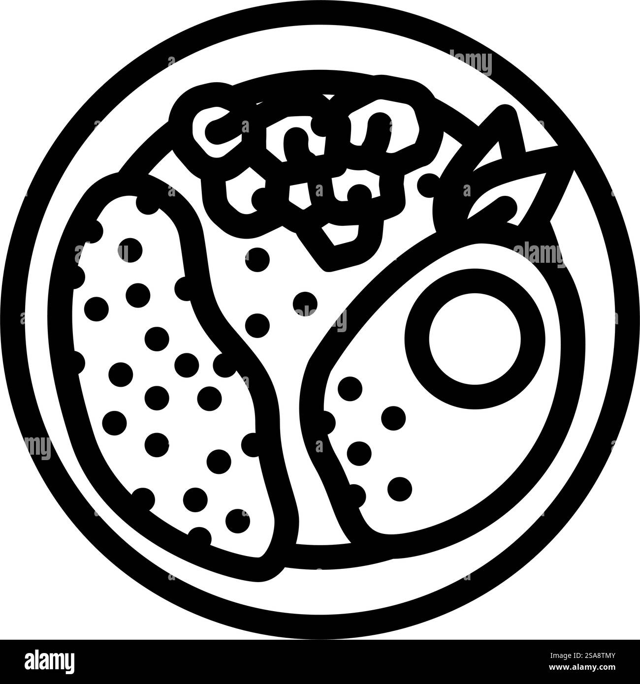 vecteur d'icône de ligne de cuisine de poulet de basilic thaï. panneau de cuisine au poulet au basilic thaïlandais. illustration noire du symbole de contour isolé. illustration vectorielle d'icône de ligne de cuisine de poulet au basilic thaïlandais Illustration de Vecteur