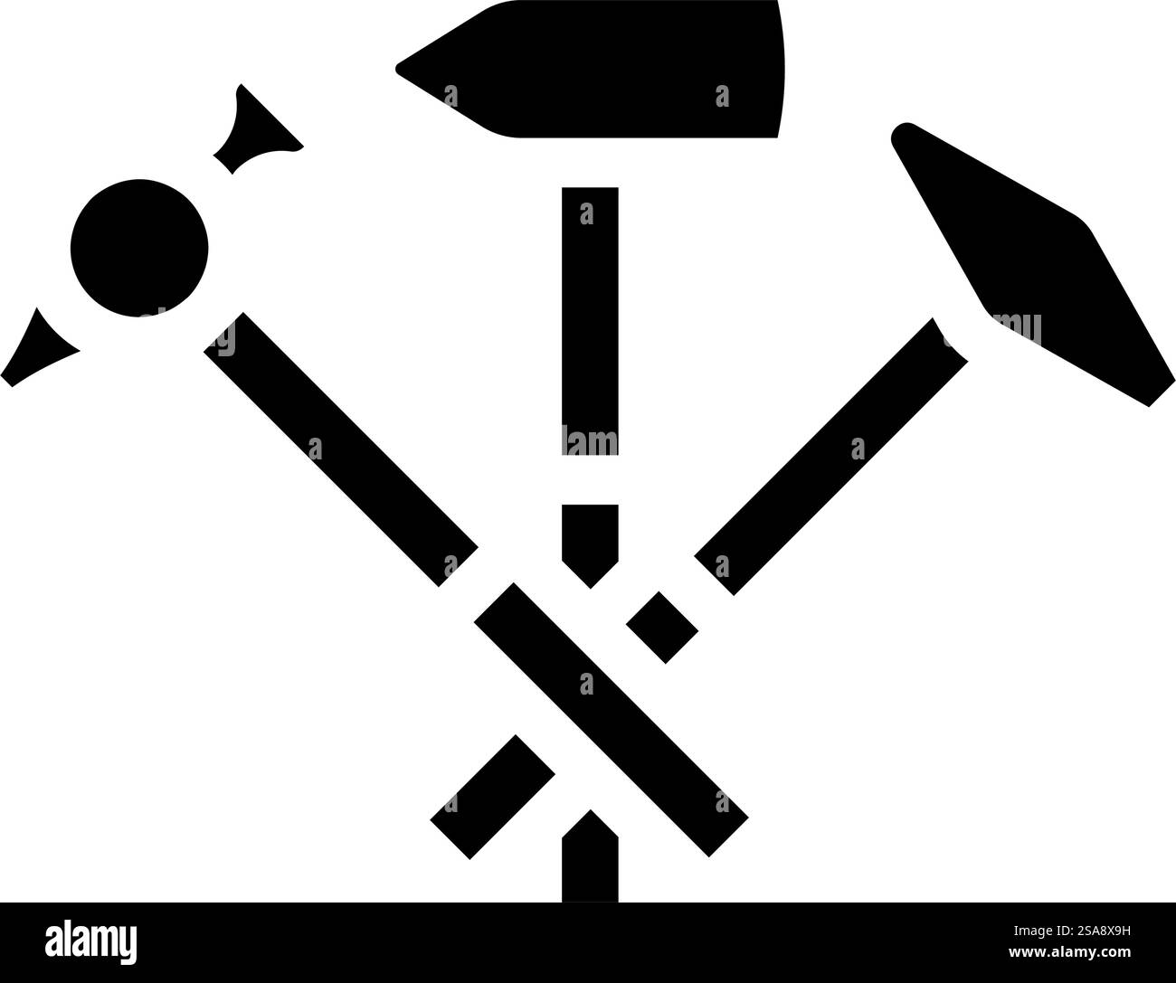vecteur d'icône de glyphe de métal de forgeron de marteau. signe en métal de forgeron marteau. illustration de symbole isolé. illustration vectorielle d'icône de glyphe en métal de forgeron de marteau Illustration de Vecteur