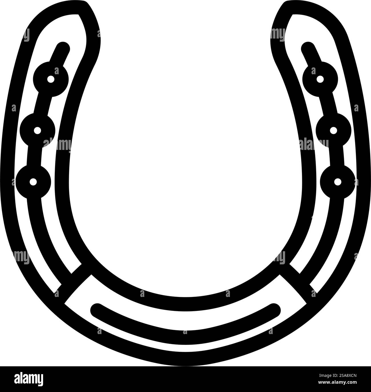 vecteur d'icône de ligne de forgeron de fer à cheval. enseigne de forgeron pour fer à cheval. illustration noire du symbole de contour isolé. illustration vectorielle d'icône de ligne de forgeron de fer à cheval Illustration de Vecteur
