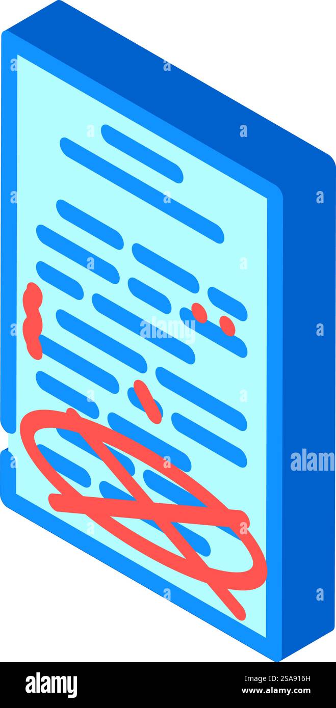 vecteur d'icône isométrique de rédacteur technique de relecture de texte. signe de rédacteur technique de relecture de texte. illustration de symbole isolé. illustration vectorielle d'icône isométrique de rédacteur technique de relecture de texte Illustration de Vecteur