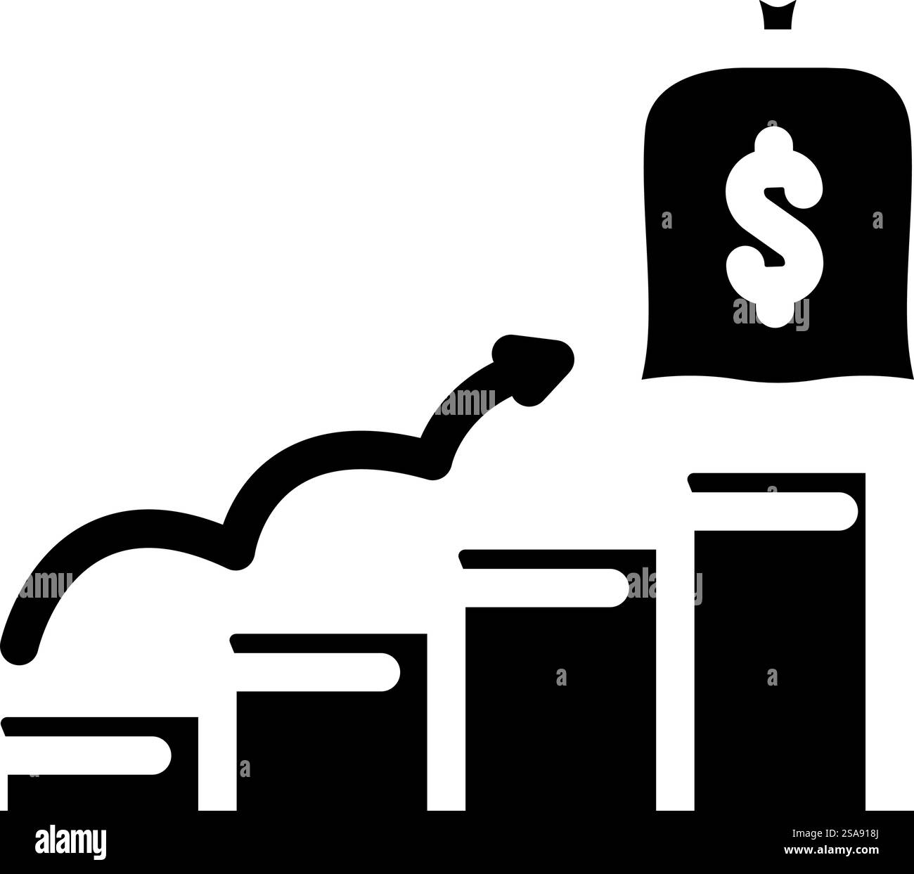 vecteur d'icône de glyphe d'objectifs financiers. signe des objectifs financiers. illustration de symbole isolé. illustration vectorielle d'icône de glyphe d'objectifs financiers Illustration de Vecteur