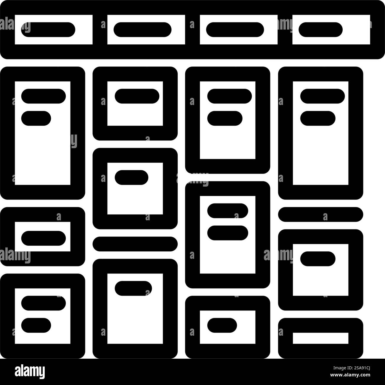vecteur d'icône de ligne de gestion du temps de blocage. panneau de gestion du temps de blocage. illustration noire du symbole de contour isolé. illustration vectorielle d'icône de ligne de gestion du temps de blocage Illustration de Vecteur