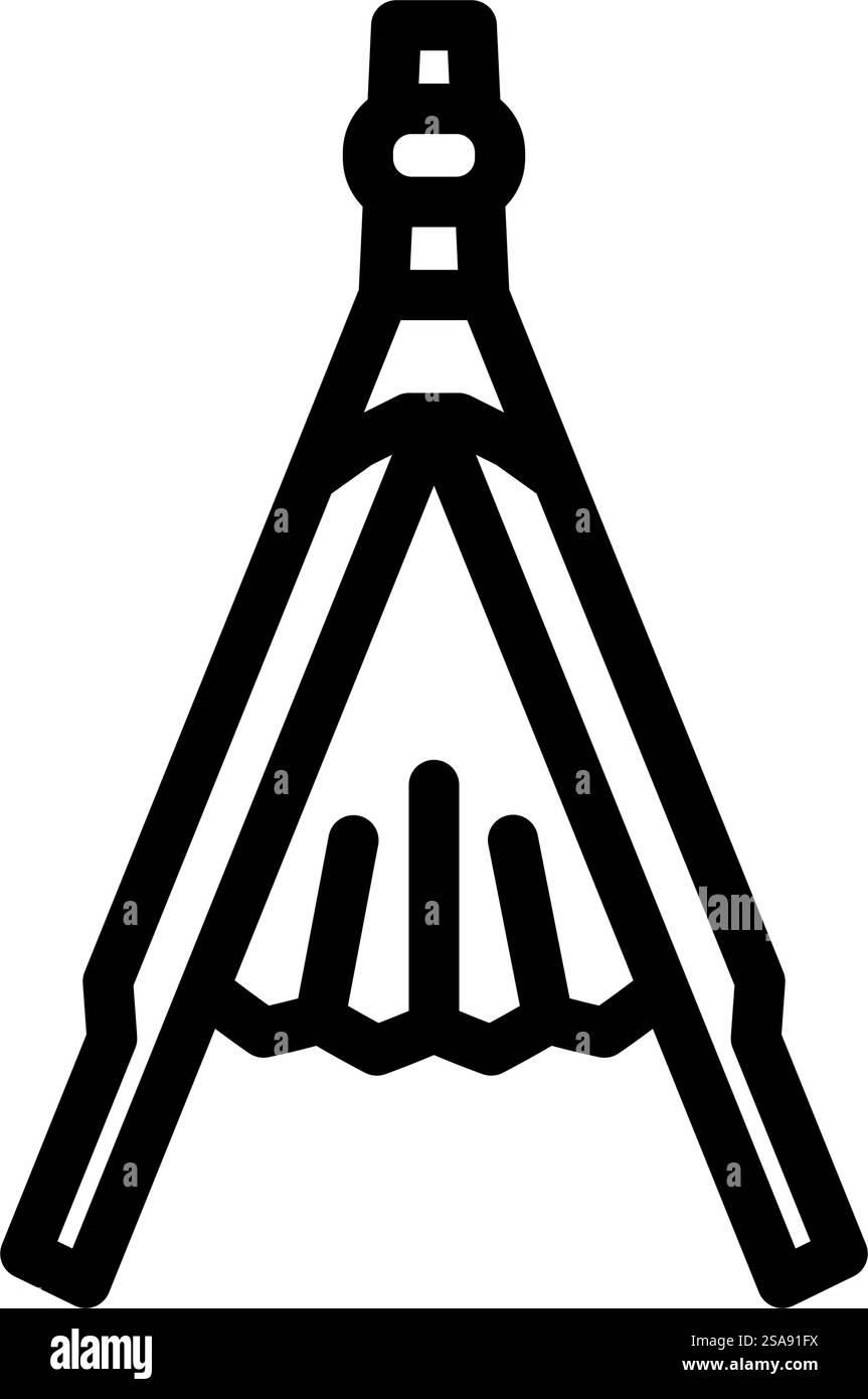 vecteur d'icône de ligne de métal de forgeron de soufflet. soufflet signe en métal de forgeron. illustration noire du symbole de contour isolé. illustration vectorielle d'icône de ligne de métal de forgeron de soufflet Illustration de Vecteur