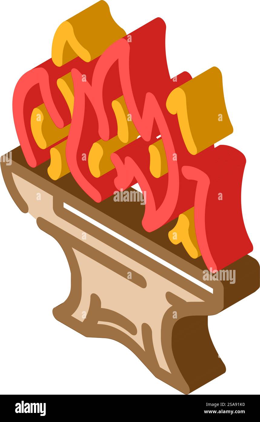 vecteur d'icône isométrique de métal forgeron forgeron de forgeron de forgeron de forge. forgeron en métal. illustration de symbole isolé. illustration vectorielle d'icône isométrique en métal forgeron de forgeron de forgeron Illustration de Vecteur