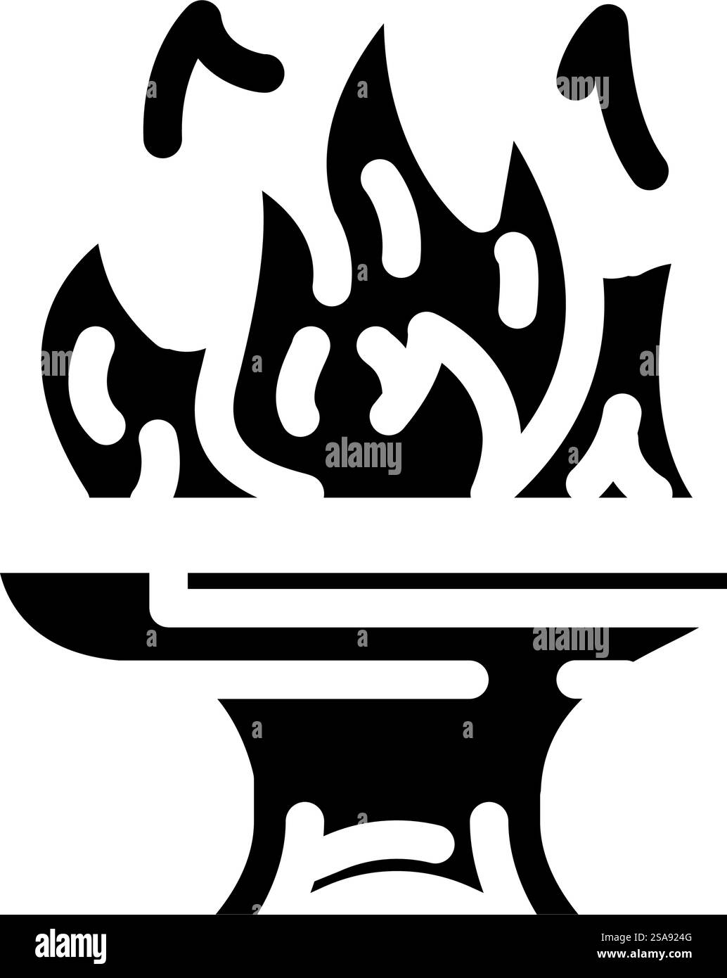 vecteur d'icône de glyphe de métal forgeron forgeron forgeron. forgeron en métal. illustration de symbole isolé. illustration vectorielle d'icône de glyphe en métal forgeron de forgeron Illustration de Vecteur