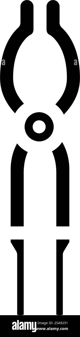 vecteur d'icône de glyphe de métal de forgeron de tongs. pince signe en métal de forgeron. illustration de symbole isolé. illustration vectorielle d'icône de glyphe en métal de forgeron tongs Illustration de Vecteur