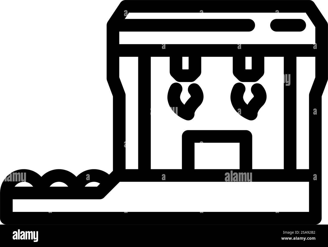 vecteur d'icône de ligne de métal de forgeron de traitement thermique. signe en métal de forgeron de traitement thermique. illustration noire du symbole de contour isolé. illustration vectorielle d'icône de ligne de métal de forgeron de traitement thermique Illustration de Vecteur