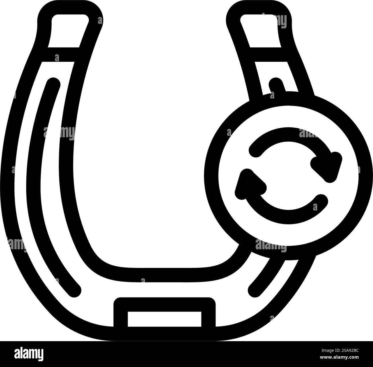 vecteur d'icône de ligne de métal de forgeron de farrier. panneau en métal de forgeron de farrier. illustration noire du symbole de contour isolé. illustration vectorielle d'icône de ligne de métal de forgeron de farrier Illustration de Vecteur