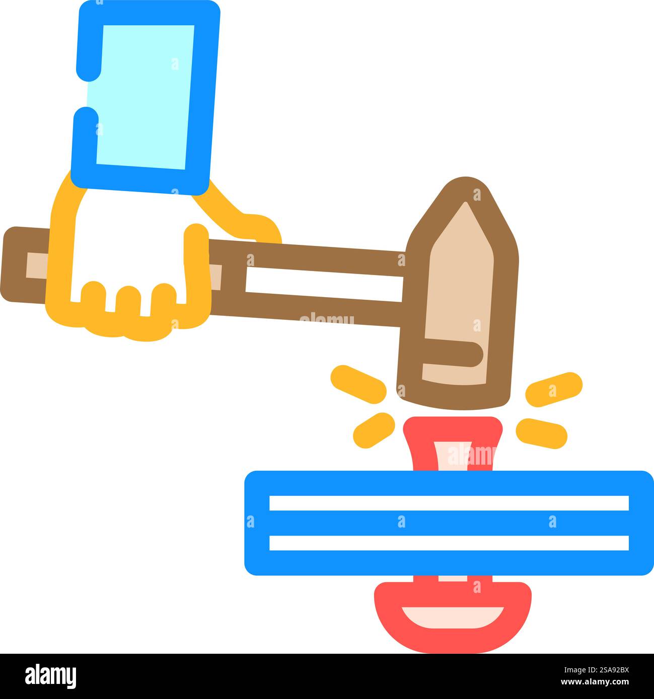 vecteur d'icône de couleur de métal de forgeron de rivetage. rivetage du signe en métal de forgeron. illustration de symbole isolé. rivetage illustration vectorielle d'icône de couleur de métal de forgeron Illustration de Vecteur