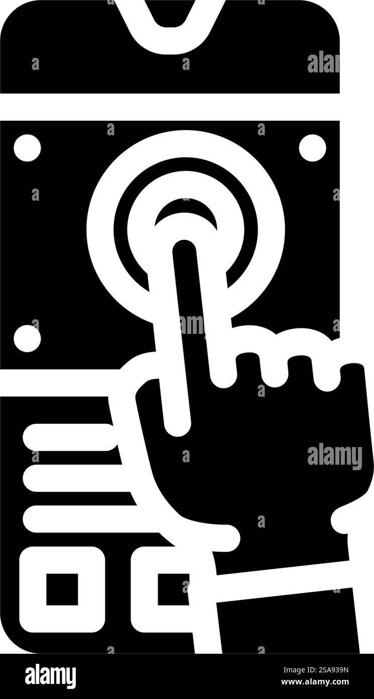 vecteur d'icône de glyphe de conception d'interface utilisateur ux testant par l'utilisateur. signe de conception d'interface utilisateur ux de test par l'utilisateur. illustration de symbole isolé. illustration vectorielle d'icône de glyphe de conception d'interface utilisateur ux testée par l'utilisateur Illustration de Vecteur