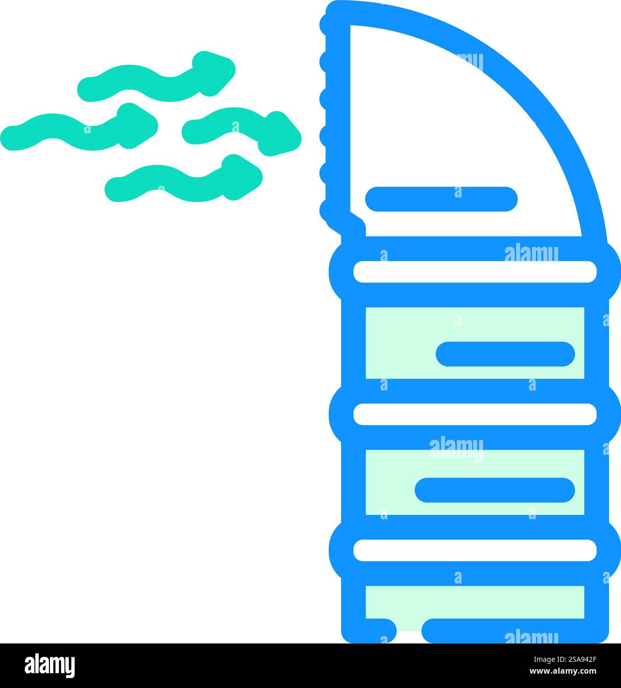 vecteur d'icône de couleur de ventilation d'admission d'air frais. signe de ventilation d'admission d'air frais. illustration de symbole isolé. illustration vectorielle d'icône de couleur de ventilation d'admission d'air frais Illustration de Vecteur