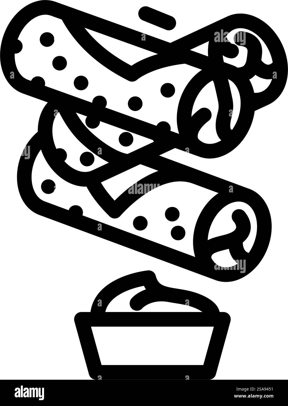 vecteur d'icône de ligne de restauration rapide de rouleau d'oeuf. affiche de restauration rapide pour les rouleaux d'œufs. illustration noire du symbole de contour isolé. illustration vectorielle d'icône de ligne de restauration rapide de rouleau d'oeuf Illustration de Vecteur