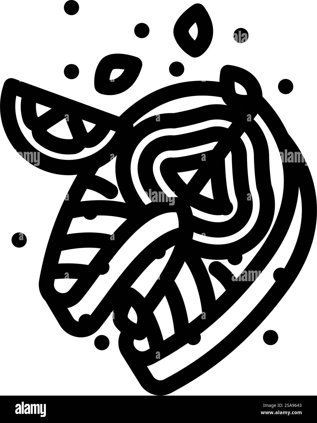 vecteur d'icône de ligne de restauration rapide de poisson frit. affiche de restauration rapide de poisson frit. illustration noire du symbole de contour isolé. illustration vectorielle d'icône de ligne de restauration rapide de poisson frit Illustration de Vecteur