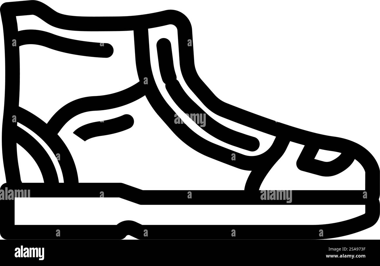 sneakers hautes performances streetwear tissu ligne de mode vecteur d'icône. sneakers hautes en tissu streetwear signe de mode. illustration noire du symbole de contour isolé. sneakers haut de gamme streetwear tissu ligne de mode illustration vectorielle d'icône Illustration de Vecteur