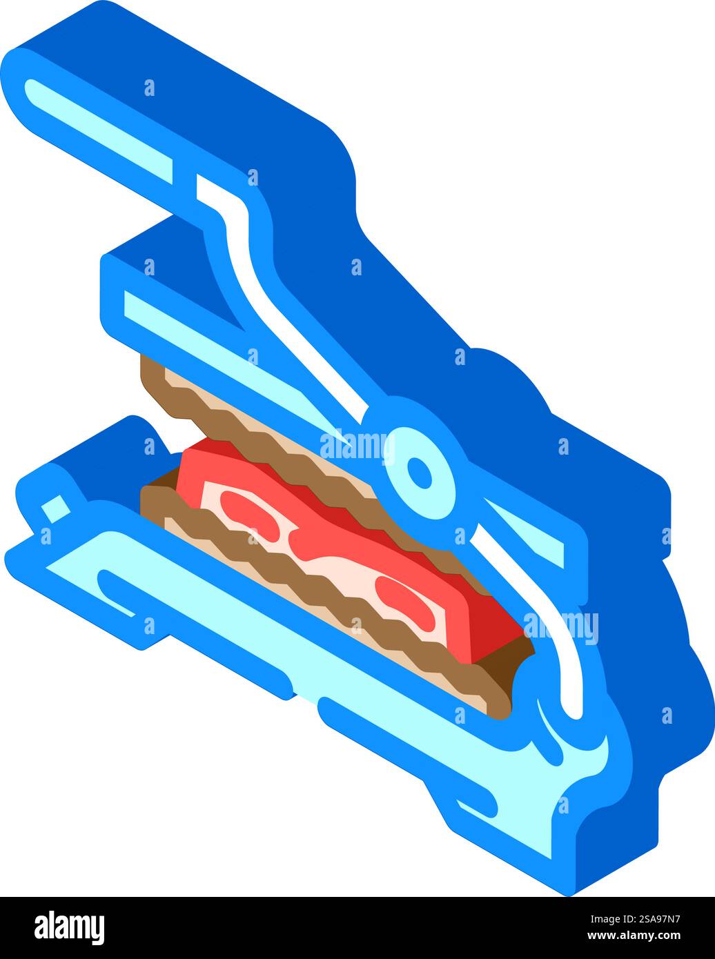 appuyez sur vecteur d'icône isométrique d'équipement de restaurant gril. appuyez sur l'affiche de l'équipement du restaurant gril. illustration de symbole isolé. appuyez sur illustration vectorielle d'icône isométrique d'équipement de restaurant gril Illustration de Vecteur