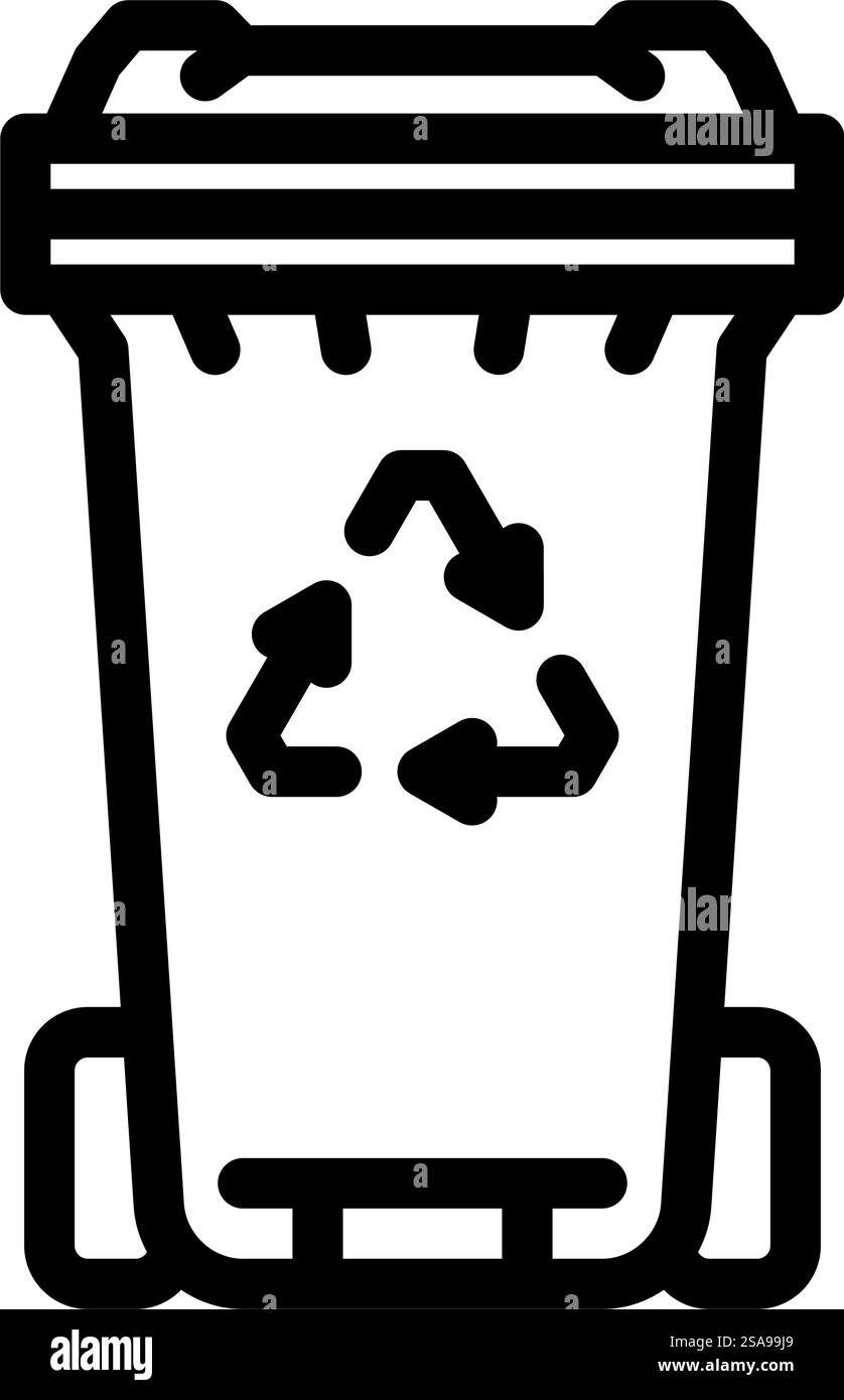 vecteur d'icône de ligne de tri de déchets de poubelle. affiche de tri des déchets du bac. illustration noire du symbole de contour isolé. illustration vectorielle d'icône de ligne de tri de déchets de poubelle Illustration de Vecteur