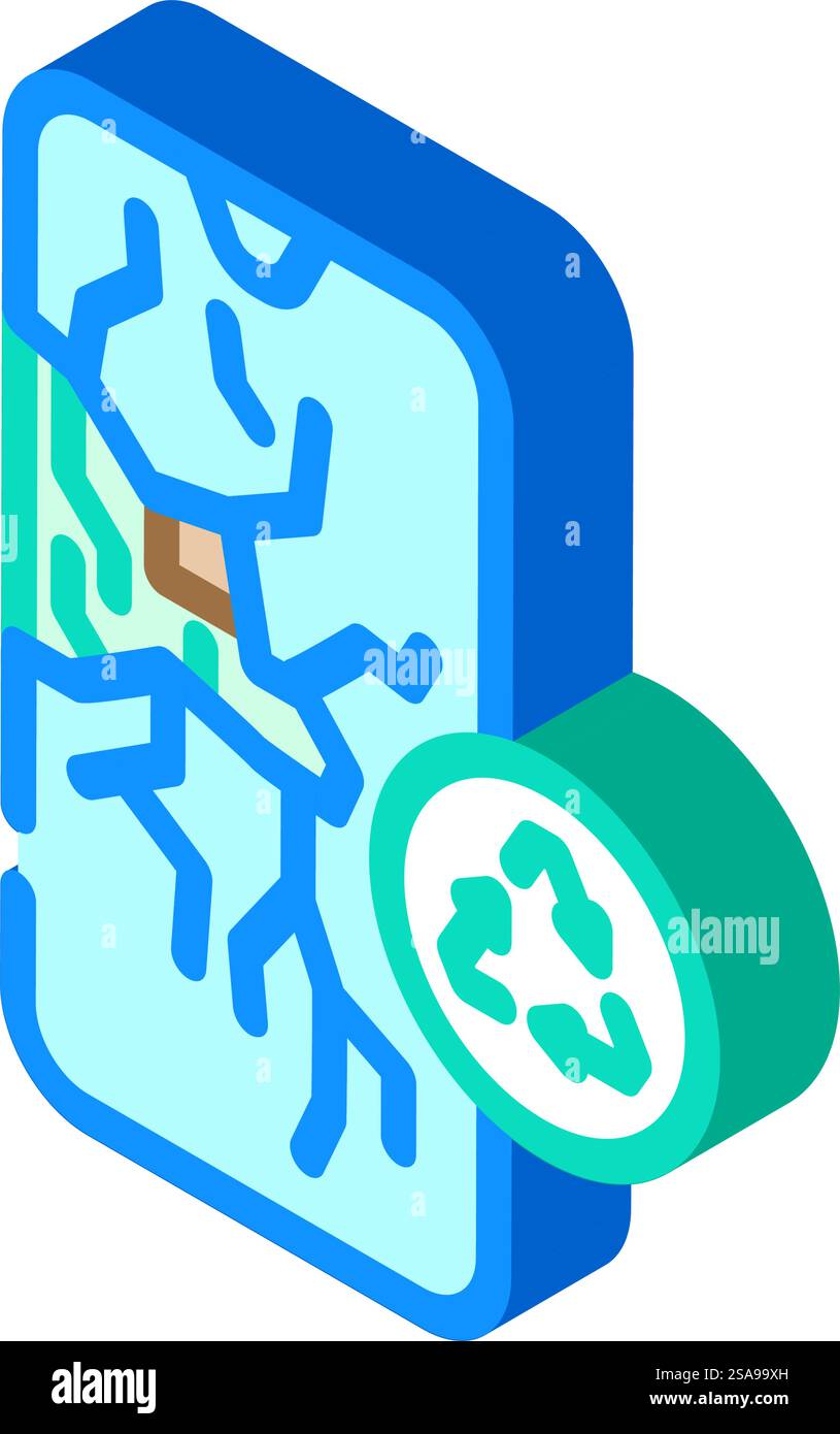 vecteur d'icône isométrique de recyclage des plastiques. panneau de recyclage des plastiques. illustration de symbole isolé. illustration vectorielle d'icône isométrique de recyclage des plastiques Illustration de Vecteur