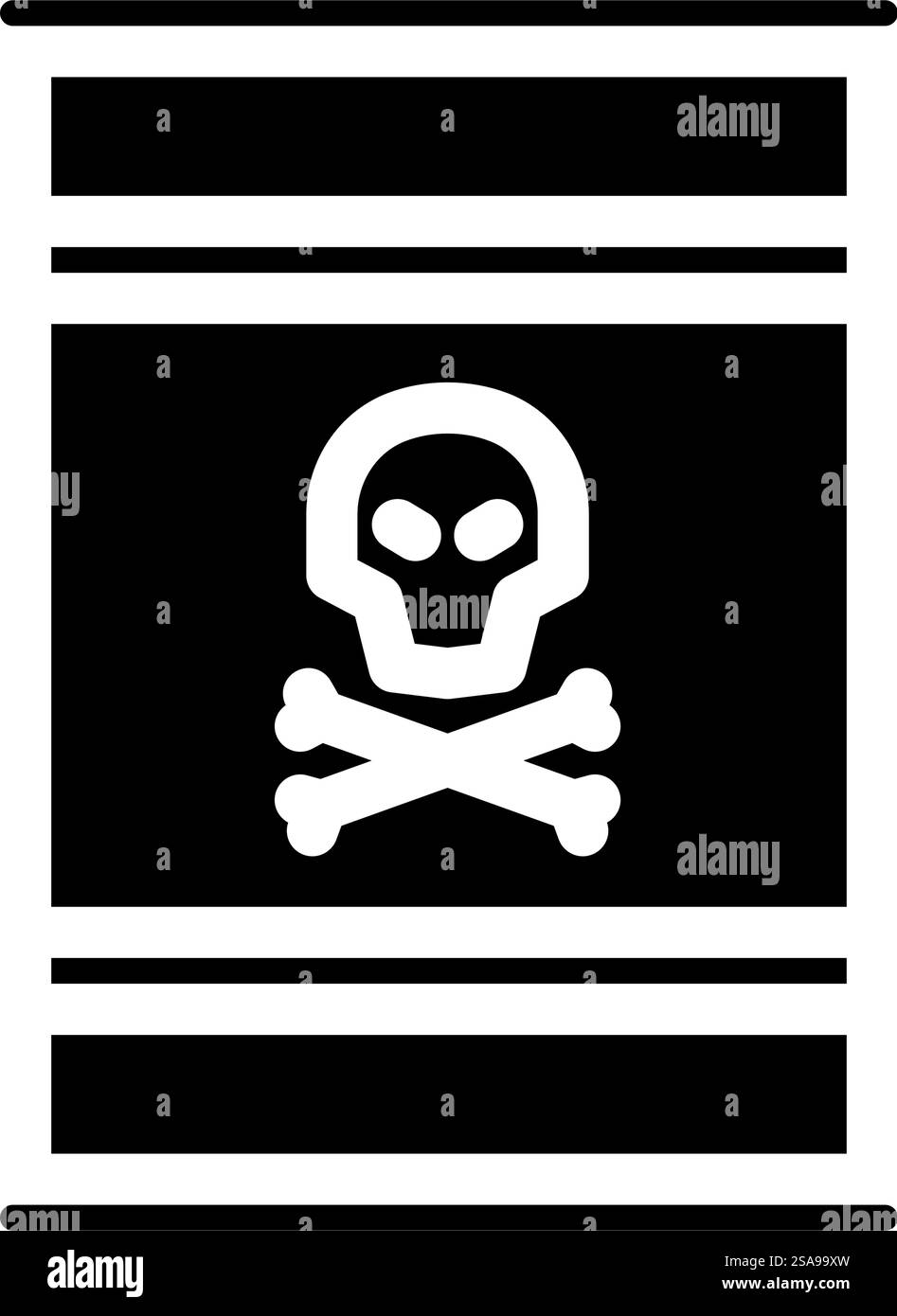 vecteur d'icône de glyphe de tri de déchets dangereux. panneau de tri des déchets dangereux. illustration de symbole isolé. illustration vectorielle d'icône de glyphe de tri de déchets dangereux Illustration de Vecteur