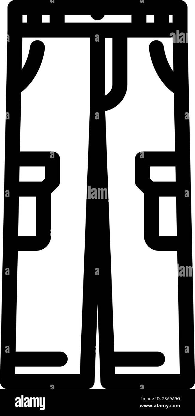vecteur d'icône de ligne de mode en tissu streetwear pantalon cargo. pantalon cargo streetwear tissu affiche de mode. illustration noire du symbole de contour isolé. pantalon cargo streetwear tissu ligne de mode illustration vectorielle d'icône Illustration de Vecteur